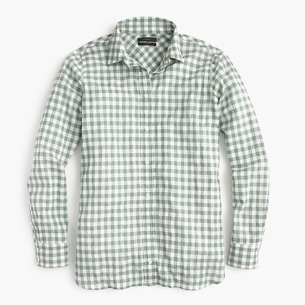 J. CREW Sage Green Gingham Shirt
